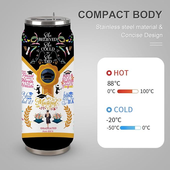 Graduation Gifts for Her - 17oz Tumbler - College Graduation Gifts for Women Girls- Class of 2025 Gift for Masters Degree Phd- One Degree Hotter for Graduates Friends Classmates