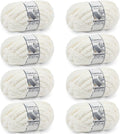 Chunky Yarn for Hand Knitting - #10 Chunky Chenille Yarn, Jumbo Big Thick Chunky Yarns for Crocheting, Super Bulky Chunky Knit Blanket Yarns, 8 Skein (25 yds 8 oz Each Skein), Cream