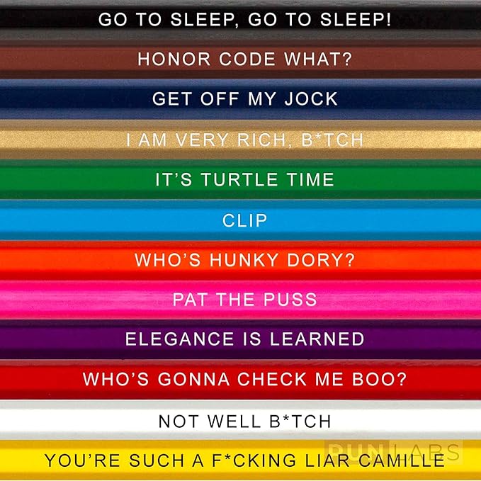 Real Housewrites Colored Pencil Set for Fans | 12 Real Housewives-Inspired Parody Pencils | Foil-Stamped with Clever Show References | Ideal Real Housewives Gifts & Merch for Fans