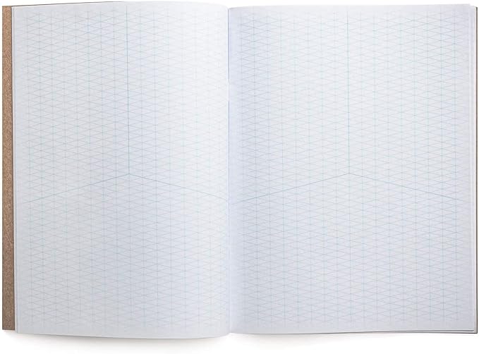 KOALA TOOLS | Isometric Graph Paper Notebook (1 Unit) | 7.5" x 9.75", 60 pp. - Kraft Cover Isometric Grid Drawing Pads - Suitable for Industrial, Architectural, Interior Design