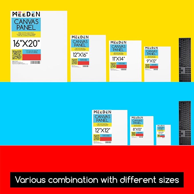 MEEDEN 48-Pack 100% Cotton Canvas Boards for Painting - 5x7'' Blank Canvas Panels for Oil & Acrylic Painting, Ready to Paint Art Supplies for Professional Artists, Students