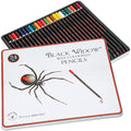 Black Widow Coloring Pencils for Adults – 24 Wax Soft Core Colored Pencils for Adult Coloring Books – Vibrant Color Pencil Set (Spider Set)