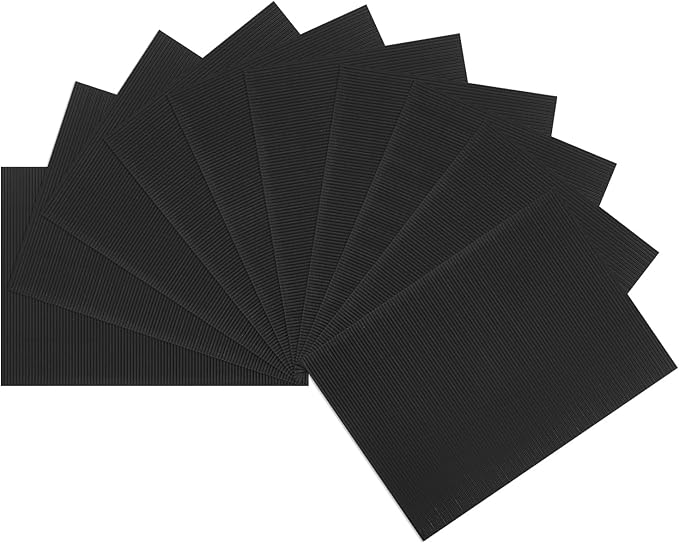 uxcell 10pcs Corrugated Cardboard Paper Sheets,Black,14 inch x 10inch,for Craft and DIY Projects