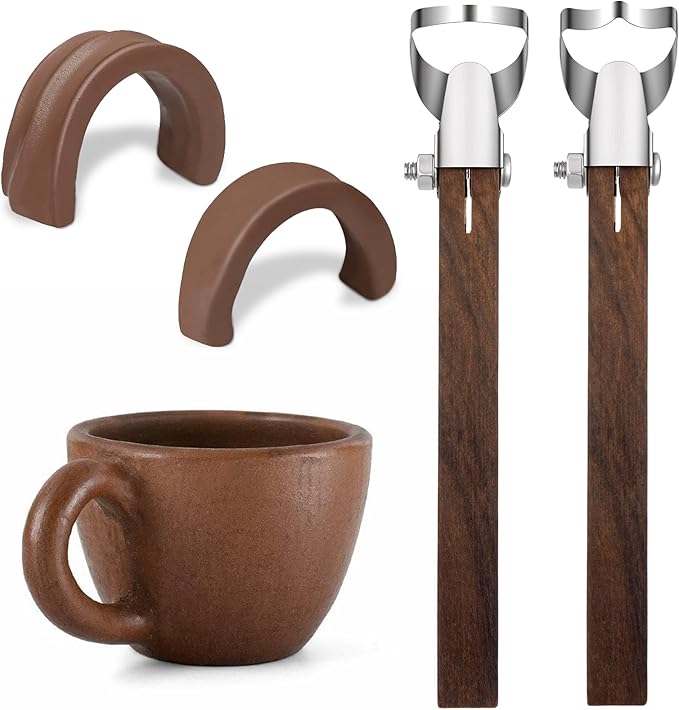2Pcs Sculpture Scraper Pottery Handle Making Tool Pottery Carving Tool Potterys Trimming Tools Polymer Clay Sculpting Tools for Ceramic Sculpture Craft Teacup Mug Cup Handle Making