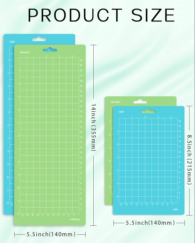 Gwybkq Cutting Mat, Compatible With Cricut Joy 8 Packs (4.5x6.5In,4.5x12In) Accessories (Standardgrip,Light)