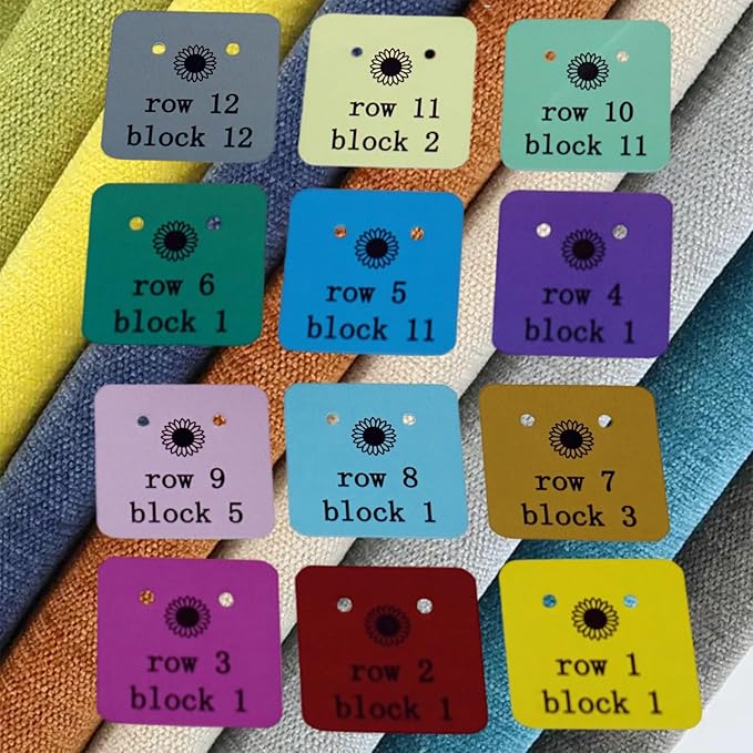 Cowenhey Quilt Block Row Markers, 1-12 Rows 144Pcs with Storage Box, Sewing Marking Tools Innovative Sewing and Quilting Notions, Paper Cardstock with Holes