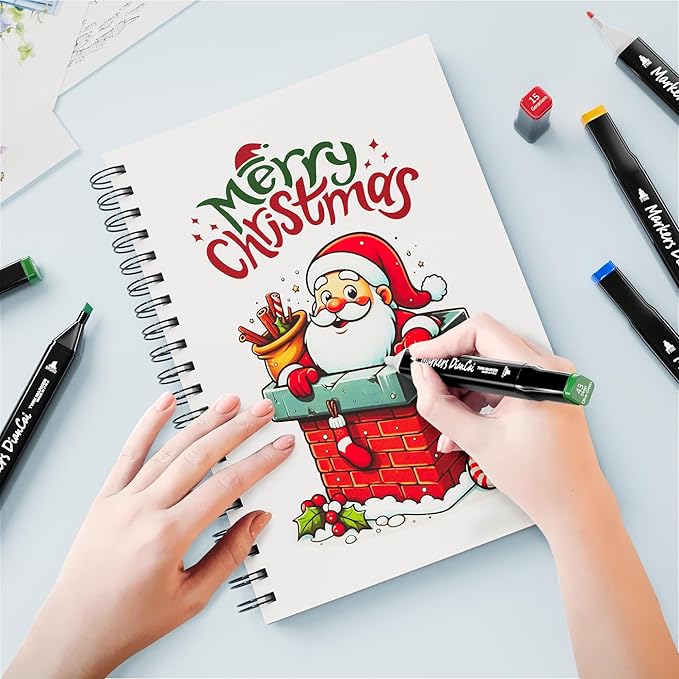 Alcohol Markers 168 Colors,Chisel & Fine Dual Tip Marker Set for Adults,Permanent Coloring Alcohol Markers Perfect Halloween Christmas Gift for Painting Coloring Sketching