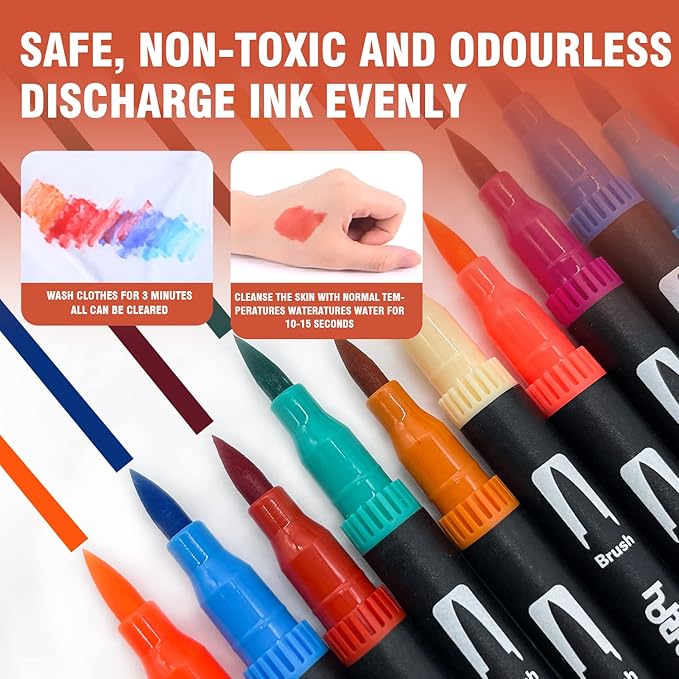 hhhouu 150 Colors Dual Tip Brush Pens Art Markers Set, Fine Tip Markers for Adult Coloring, Bullet Journals, Drawing, Lettering Calligraphy HO-150B