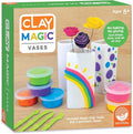 MindWare Clay Magic Vases Kids Crafts - Air-Dry Clay for Kids Ages 8 and Up – Shape and Press 6 Vibrant Colors of Magic Clay to Decorate Sturdy Porcelain Vases - No Glue or Baking Required