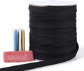 Bias Tape Double Fold 1/2 inch, Double Fold Bias Binding Tape 55 Yards (Black) and 4 Pieces Sewing Fabric Chalks for Crafts, Sewing, Seaming, Hemming, Piping, Quilting.