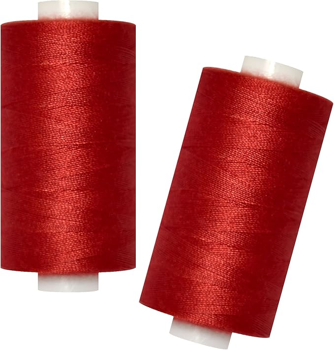 All Purpose Sewing Thread-2 Spools of Hand Polyester Sewing Thread for Sewing Machine for Hand and Machine Sewing(red, 2 spools)