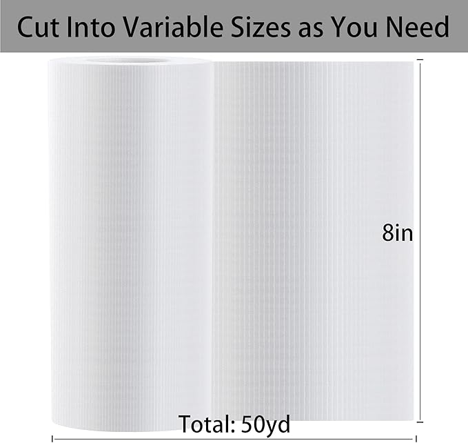 Water Soluble Stabilizer for Embroidery Topping Film (8 in x 50 yd Roll), Seneme 35um Clear Embroidery Stabilizers - Wash Away Embroidery Stabilizer for Machine Embroidery Stabilizer and Hand Sewing