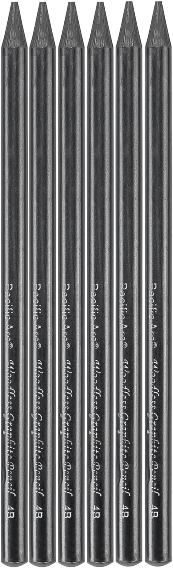 Pacific Arc Woodless Graphite Pencil 6 Pack Set, 4B, for Sketching, Drawing, Coloring and Art