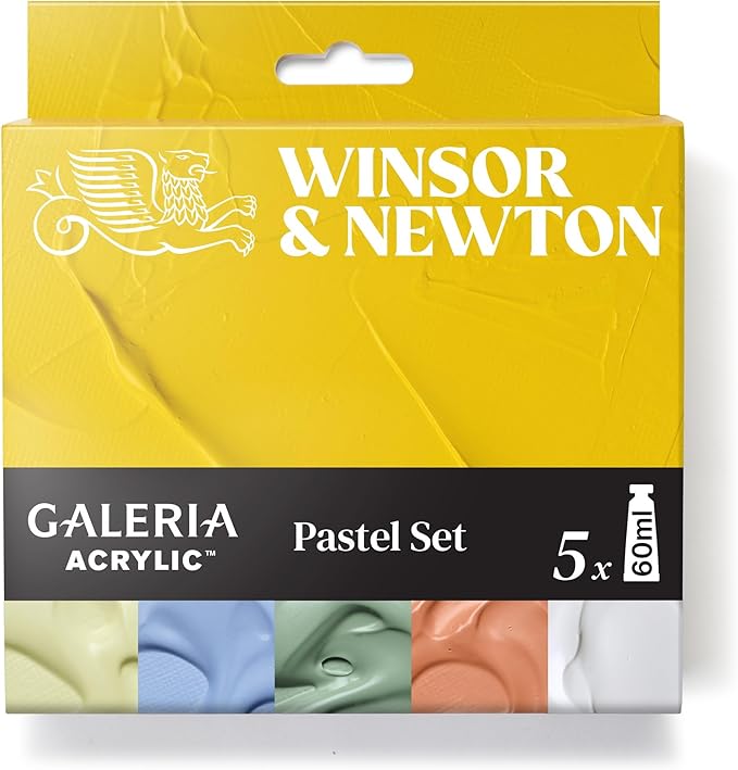 Winsor & Newton Galeria Acrylic Paint Set, 5 x 60ml (2-oz) Tubes, Pastel