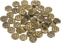 HARFINGTON 50pcs 18L Plastic Sewing Buttons 11.5mm 15/32" 4-Hole Round Replacement Craft Button for Coats Sewing Clothing and DIY, Bronze