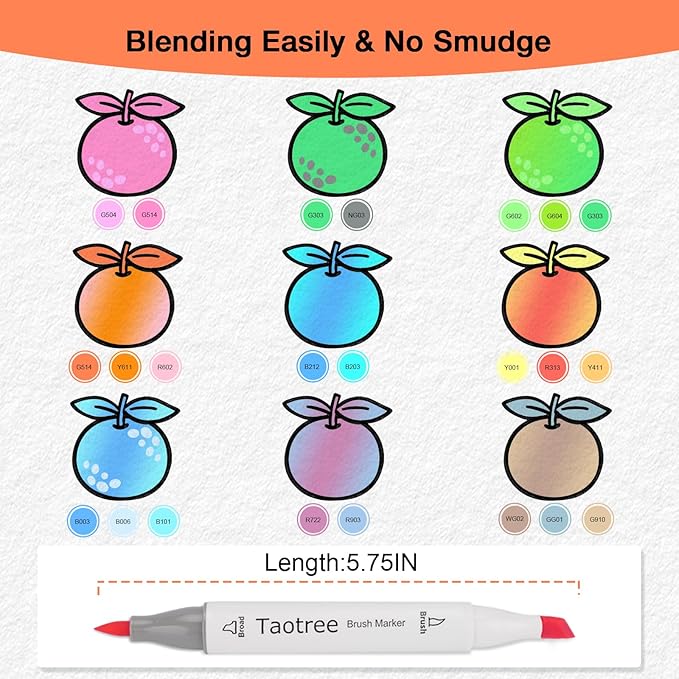 Taotree Alcohol Brush Markers Set Art Supplies, 61 Colors Dual Tip Art Coloring Markers Pens, Brush & Chisel Tip Sketch Pens, Drawing Supplies Gift for Artist Adult Coloring Book Painting, Sketching