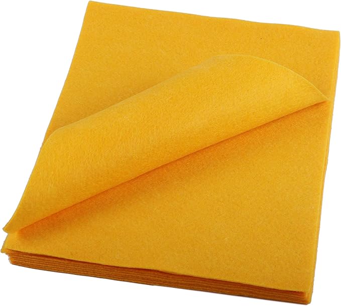 YYCRAFT Craft Soft Felt Sheets 9 Inch X 12 Inch - 24 Pcs Pack, Bright Yellow