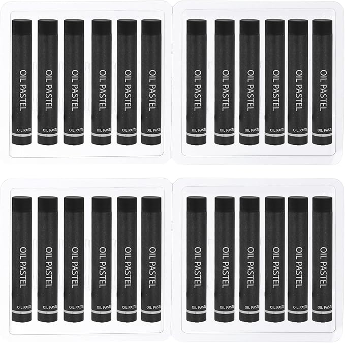 PATIKIL Black Oil Pastels, 24Pcs Soft Oil Crayons Creamy Pastels Stick Art Supplies for Art Painting Drawing Blending Graffiti for Artists Beginners