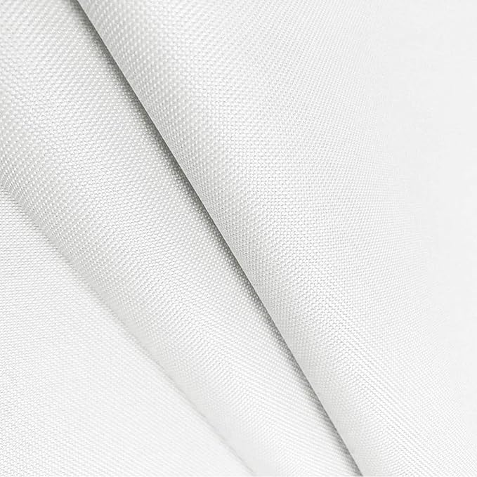 Waterproof Canvas Fabric by The Yard 600D Upholstery Cordura Fabric 58" Wide for Chairs Indoor Outdoor Water Resistant Canvas Polyester Material Sewing DIY Cloth, 5 Yards White