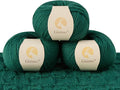 100% Merino Wool Yarn 3-Ply Luxurious and Soft Yarn for Hand Knitting & Crocheting (Christmas Green,3Balls)