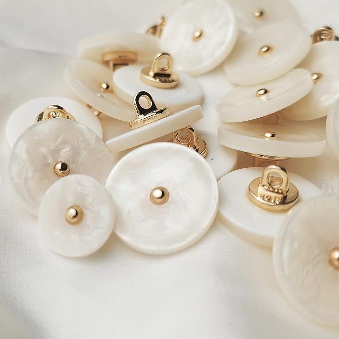 20PCS Sewing Button, White Metal Buttons Suitable for Children's/Women Cardigan Decorative Button (12.5mm)