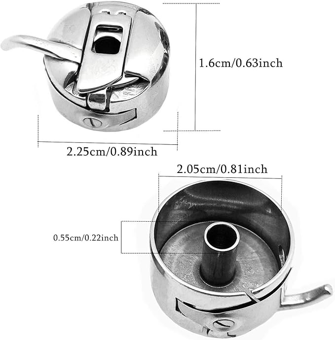 YEQIN 4 Pieces Sewing Machine Bobbin Case Stainless Steel Bobbin Case for All Front Loading 15 Class Machines