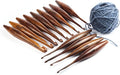 13 Pieces Premium Wooden Crochet Hooks, Crochets Hooks Set for Knitting and Crocheting - Rosewood Knitting Needles (Dolphin)