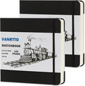 Hardcover Sketch Book, Square Sketchbook with 120LB/200GSM Thick Drawing Paper, 120 Pages/60 Sheets Sketch Pad for Adults and Kids, Large Mixed Media Sketchbook on 2 Pack 8x8 Inch