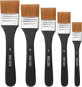 Giantree 5Pcs Flat Paint Brushes for Acrylic Painting, Oil Art Paint Brushes Set, Craft Paint Brushes for Applying Gesso, Acrylic Paint, Oil Paint, Watercolor