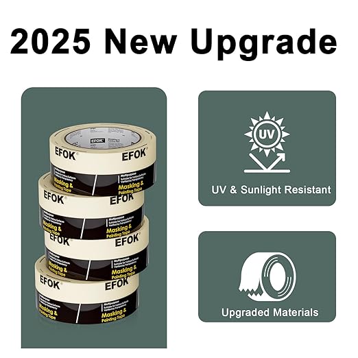 10 Pack Masking Tape 2 Inch Wide Bulk, 2026 Upgrade White Painters Tape Anti-UV General Purpose, 1.88 Inch × 55 Yards Total 550 Yards