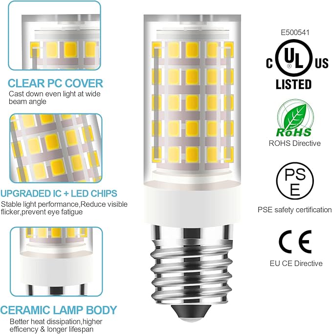 5W Sewing Machine LED Light Bulb – No Flicker 5/8" Base Screw in Type 15 Watt 120 Volt Halogen lamp Replacement (2Pack, Natural White)