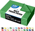 Party Solids Emerald Green Tissue Paper for Gift Bags - 20" X 30" Bulk Tissue Paper Green 480 Sheets - 10lb Newsprint for Packing, Birthday Gift Box Filler, Packing Supplies for Moving Supplies