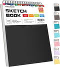 Soucolor 9" x 12" Sketch Book, 100 Sheets Top Spiral Bound Sketchbook with Acid-Free 68lb/100gsm Drawing Paper, Artist Sketch Pad for Kids, Adults & Teens Painting, Drawing, 1 Pack