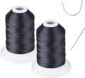 UV Resistant - Heavy Duty Outdoor Thread for Hand or Machine Sewing - Simthread 100% Polyester Bonded Thread Tex 69 (12wt) - 250 Yards x 2 Spools NP-Black
