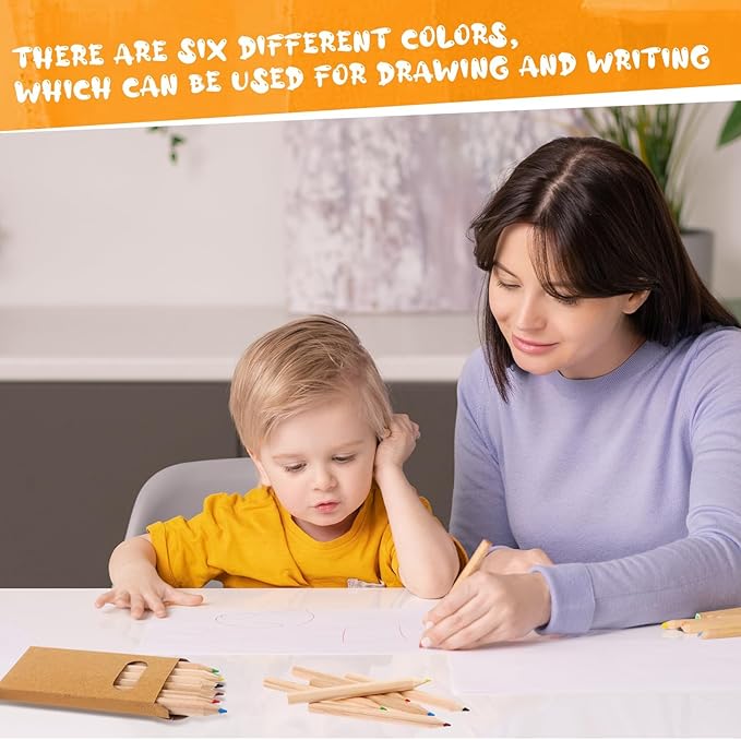 100Packs/600Pcs Colored Pencils Bulk Mini Drawing Pencils Set for Kids, 3.5inch Short Fat Color Pencils for Adult Coloring Books, Classroom School Drawing Birthday Wedding Party Favors (600)