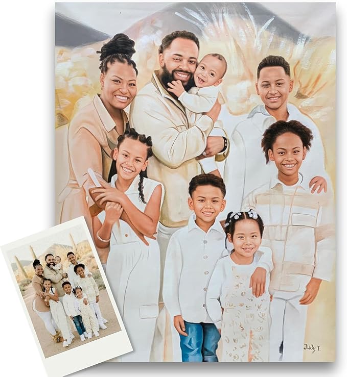 Paint Your Life Custom Hand-Painted Oil Portrait from Photo to Painting