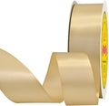 Double Face Champagne Gold Satin Ribbon 1-1/2 inch X 50 Yards Polyester Champagne Gold Ribbon for Gift Wrapping Very Suitable for Weddings Party Hair Bow Invitation Decorations and More