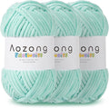 Super Soft and No Shedding Chunky Chenille Yarn for Crocheting and Knitting -Easy to Crochet with-Super Bulky #6, 3Pack of 3.5oz/82yds -Chunky Plush Yarn for Hand Craft Blanket Amigurumi Mint Green