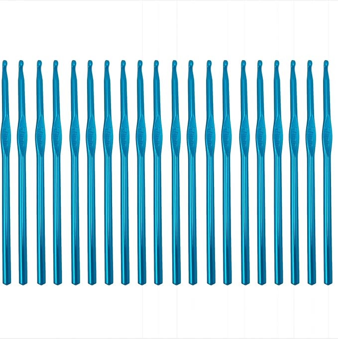 pson 20Pcs 5mm Aluminum Crochet Hooks Set, Lightweight Crochet Needles for DIY Yarn Crafts, Knitting Tools for Beginners and Adults(Blue)