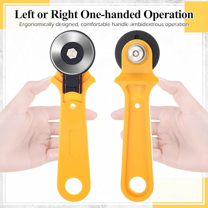 Lothee 12 Pcs 45mm Rotary Cutter for Fabric Precision Cloth Cutting Tool with Safety Lock for Sewing, Arts & Crafts with Comfortable Handle Craft Supplies