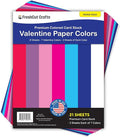FreshCut Crafts Valentine Paper Colors, 21 Cardstock Sheets in 7 Sweet Valentine Colors, Double-Sided, Acid-Free, Made in USA for DIY, Scrapbooking & Classroom Crafts