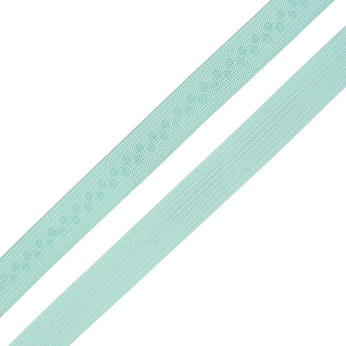 Mandala Crafts 0.5 Inch Elastic Silicone Gripper Tape for Clothing - 10 Yds Dotted Non Slip Elastic Band for Sewing - Mint Silicone Flat Fabric Stretchy Ribbon Straps