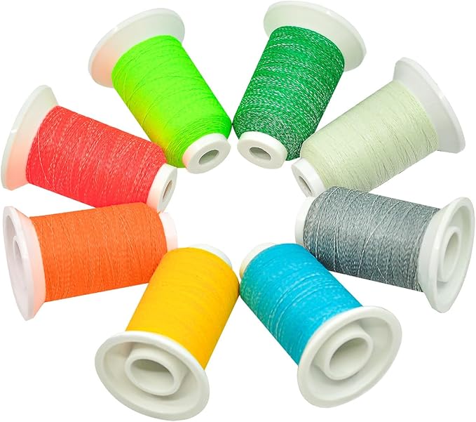 8 Colors Luminary Glow in The Dark Embroidery Machine Thread, 40WT(108D/2) Embroidery Thread Kit 300M(320Y) Each Spool for Embroidery, Handing, Quilting, Sewing