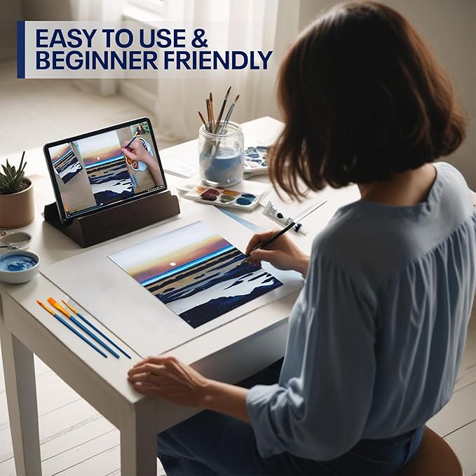 Painting4Real DIY Art Painting Kit for Adults – Learn to Paint Rocky Coastline with Video Tutorials – 9 Pieces Acrylic Paint Set for Adults –Perfect Christmas Crafts & Holiday Gifts for Art Lovers