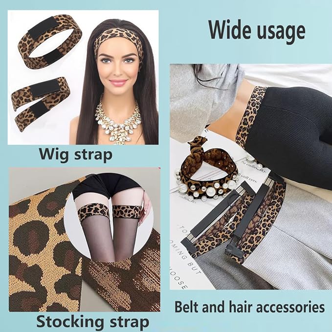 Dortrue 2 Inch 5 Yards Leopard Print Sewing Elastic Band Heavy Stretch High Elasticity Elastic Spool for Sewing Pants Waistband, Straps, Craft DIY Projects