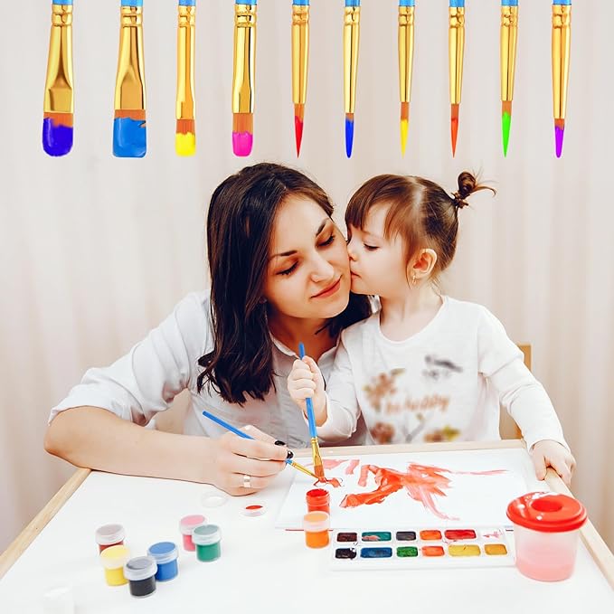 AROIC Acrylic Paint Brush Set, 80pack/800pcs Nylon Paint Brushes, for Oil Painting Rock Body Painting, Artist Amateur Craft Paint Brushes Supplies, Children Adult Painting Small Paint Brush Set.