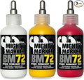 BM-72 Bottle Marker, 2oz (60ml) Alcohol-Based Paint, 1.2mm Steel Ball Tip, Valve Action, Waterproof & Weatherproof, Writes on Rough & Oily Surfaces, Made in USA - 3 Pack