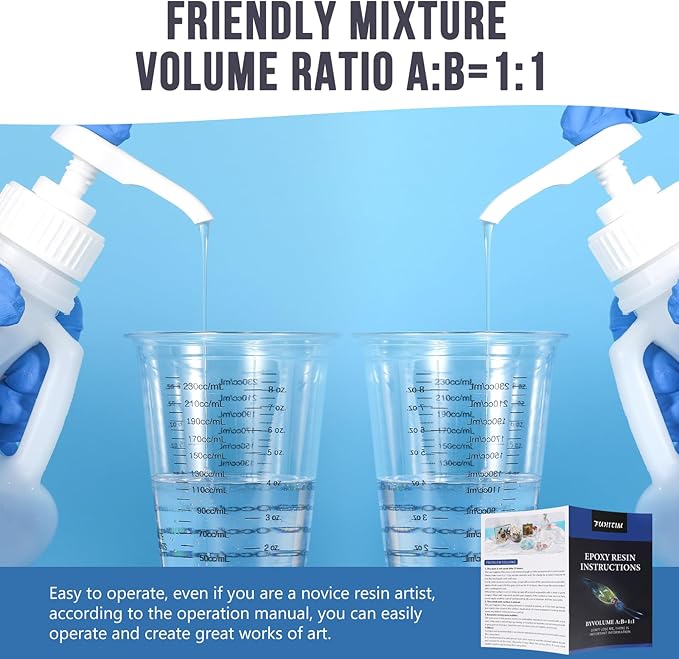 Epoxy Resin 4 Gallon - Crystal Clear Epoxy Resin Kit - Self-Leveling, High-Glossy, No Yellowing, No Bubbles Casting Resin Perfect for Crafts, Table Tops, DIY 1:1 Ratio (2 Gallon x 2)