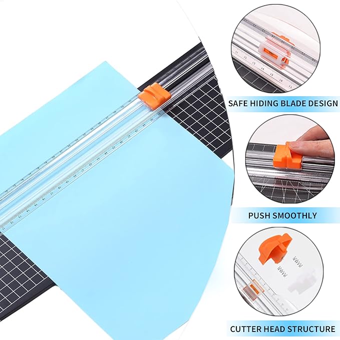 ZEQUAN A3 Paper Cutter Slider Portable Trimmer - 18 Inch Paper Trimmer for Scrapbooking, Max. Cutting Length 16.5 Inch Craft Paper Cutter 10 Sheet Copy Paper Capacity