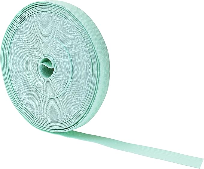 Mandala Crafts 0.5 Inch Elastic Silicone Gripper Tape for Clothing - 10 Yds Dotted Non Slip Elastic Band for Sewing - Mint Silicone Flat Fabric Stretchy Ribbon Straps